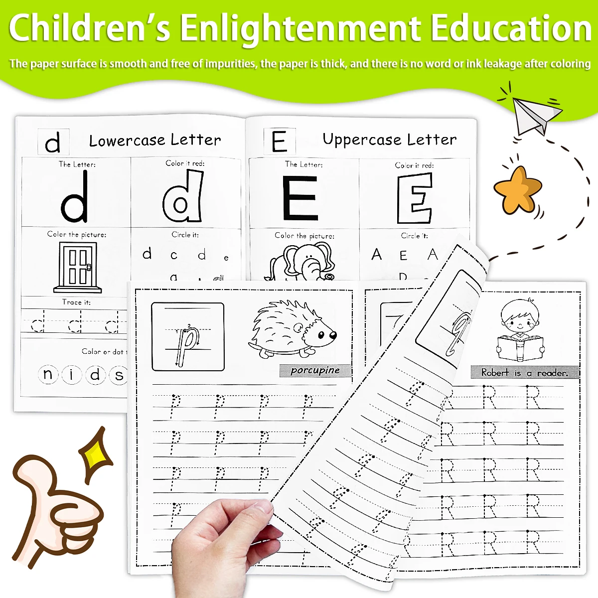 

Children's Alphanumeric Tracing Exercise Book: Thick paper, color design, children's early education exercise book