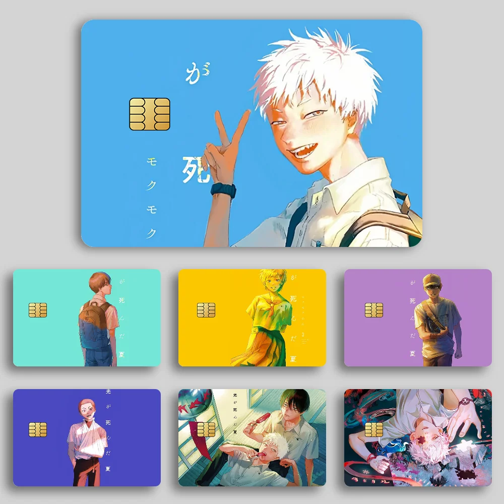 Anime H-Hikaru Ga Shinda Natsu Kreditkarten Aufkleber Dekoration Bus Bank Pass 4PCS Debit Wasserdicht