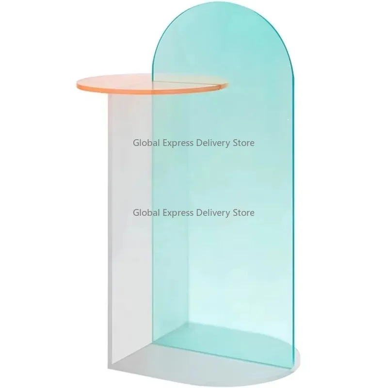 

Classic Round Rainbow Color Acrylic Side Table Custom Modern Clear Acrylic Coffee Table