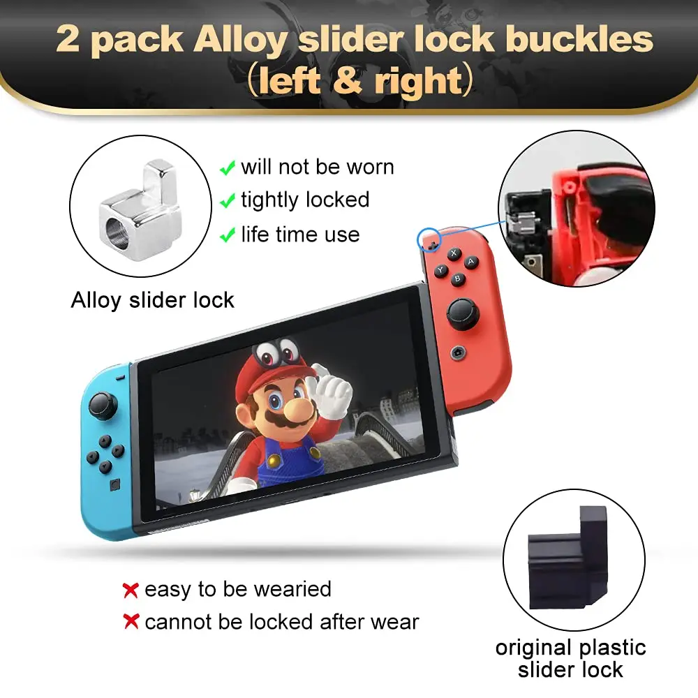 28 in 1 NS Joycon Joystick Replacement Repair Kit Left & Right Slider Metal Buckles For Nintend Switch Lite/Oled Accessories