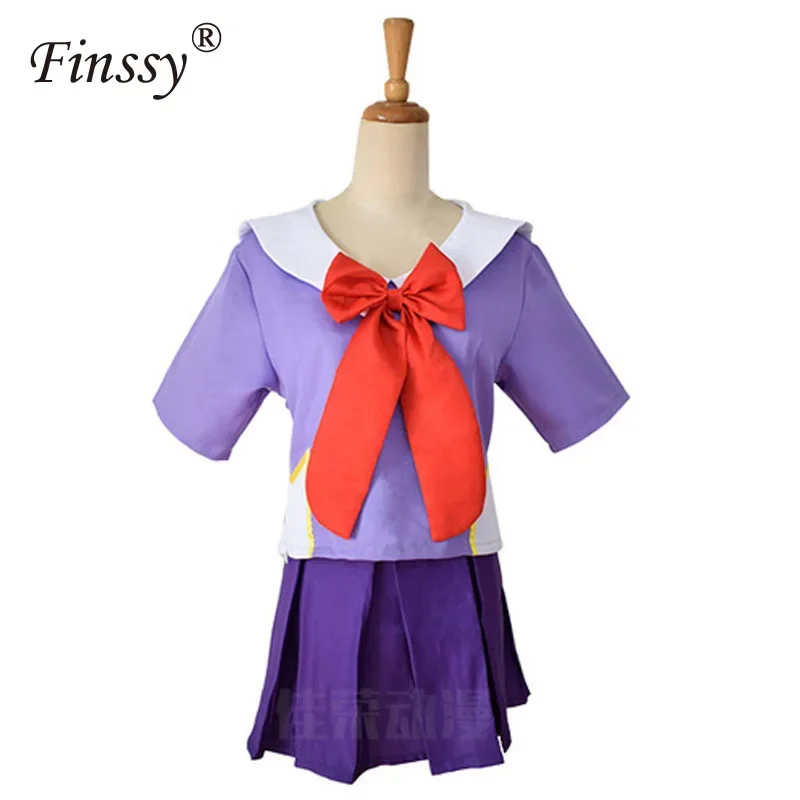 Anime 2nd Mirai Nikki Gasai Yuno Lolita Sailor Cosplay Costume Loli Bow Short Skirt Wig Length 80cm For Women