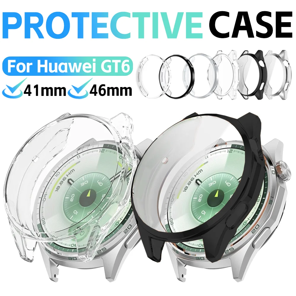 

2/1PCS TPU Cases for Huawei Watch GT6 Protective Case with Screen Protection All-Around Anti-Scratch Protective Bumper Covers