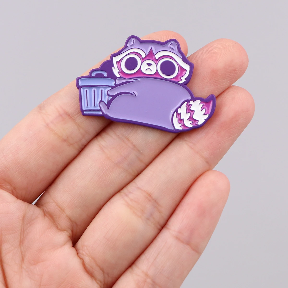 Kawaii Purple Raccoon Enamel Pin Lapel Pins for Backpacks Brooches Badges on Backpack Brooch for Clothes Jewelry Friends Gifts