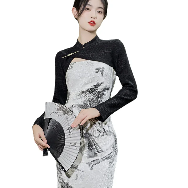 

Chinese Style Women's Clothing New Chinese Cheongsam Young Strap Dress Women's Autumn New Long