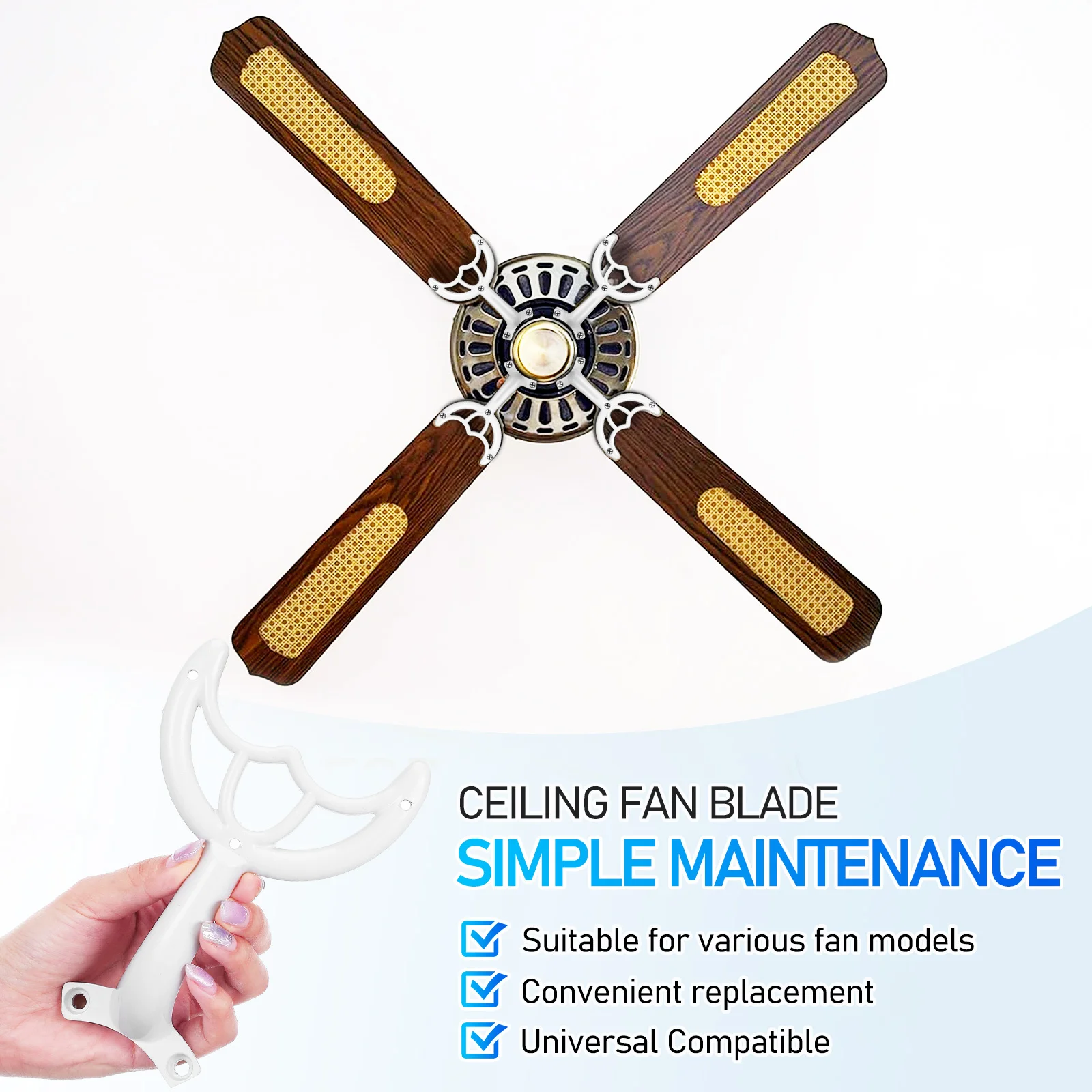 Ceiling Fan Arm Metal Replacement Stable Mount Indoor Fan Blade Support Bracket Repair Functional Part Hunter Fans Parts