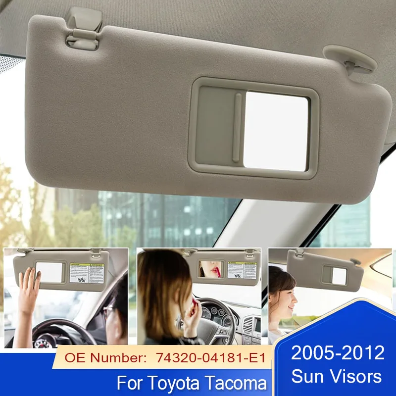 

Beige Sun Visors Without Light for Toyota Tacoma 2005-2012 Left Driver & Right Passenger Side 74320-04181-E1 74310-35C00-E0