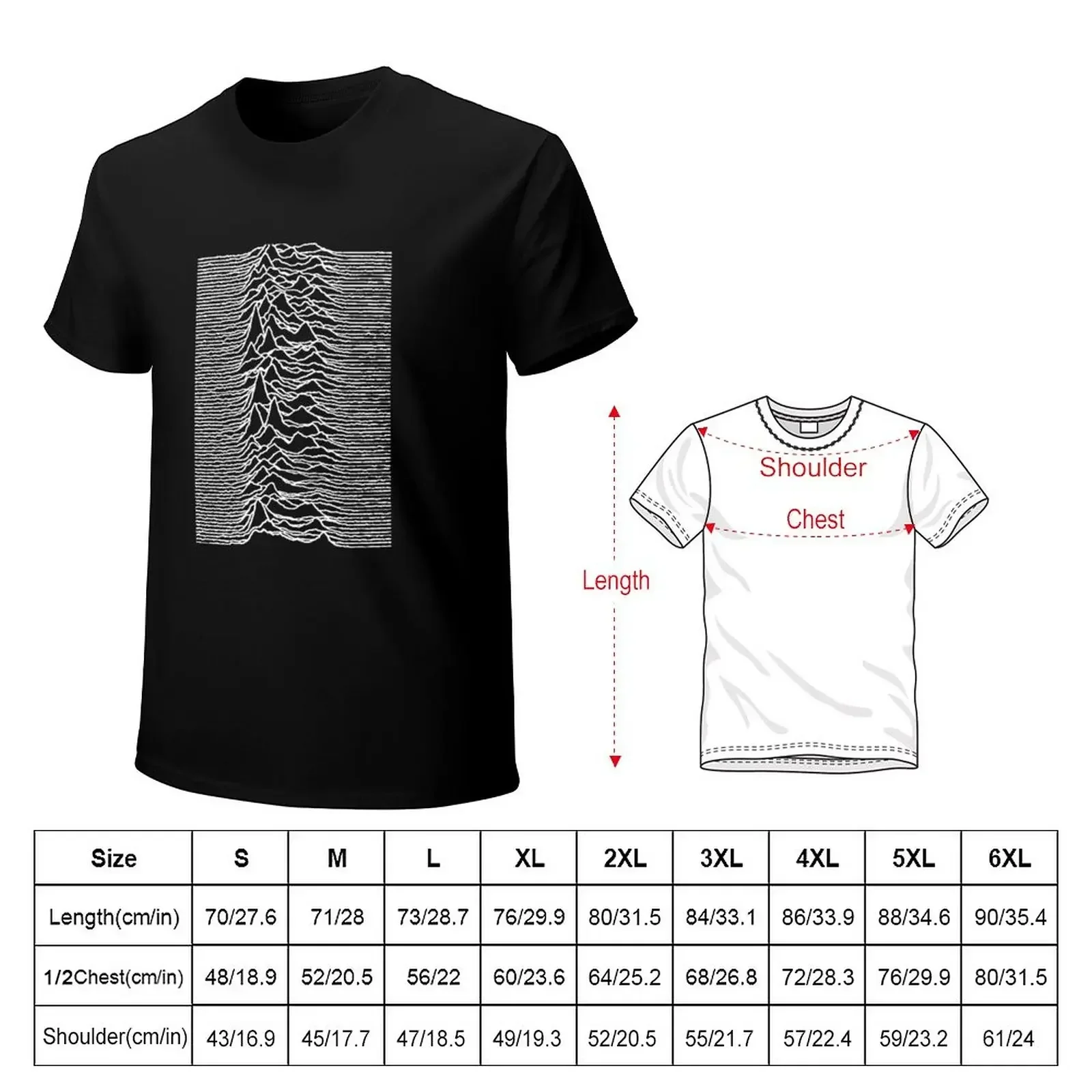 Unknown Pleasures T-Shirt summer top vintage graphic tee mens t shirts top quality