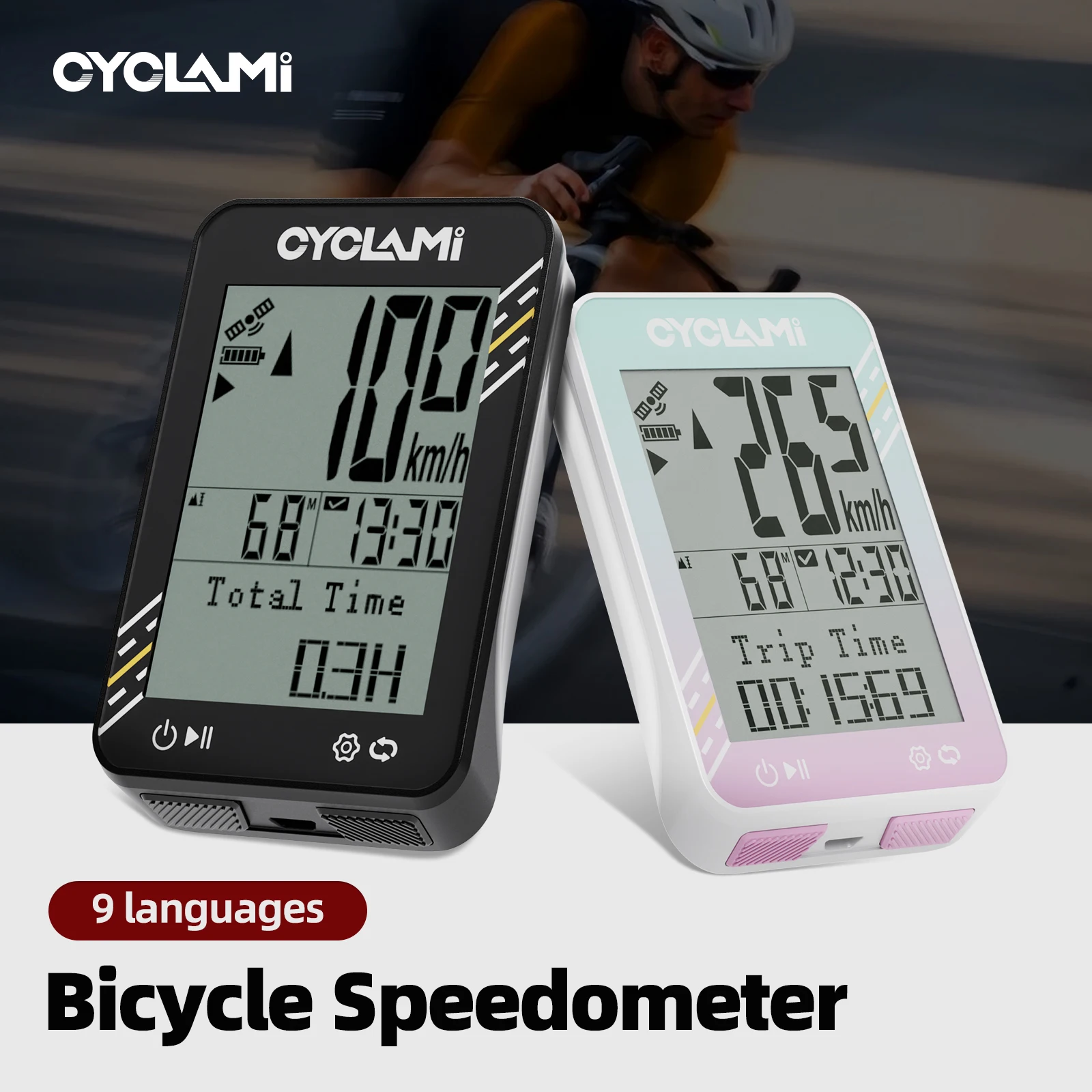 

CYCLAMI GPS велосипедный компьютер беспроводной секундомер IPX7 водонепроницаемый многоязычный велосипедный одометр спидометр