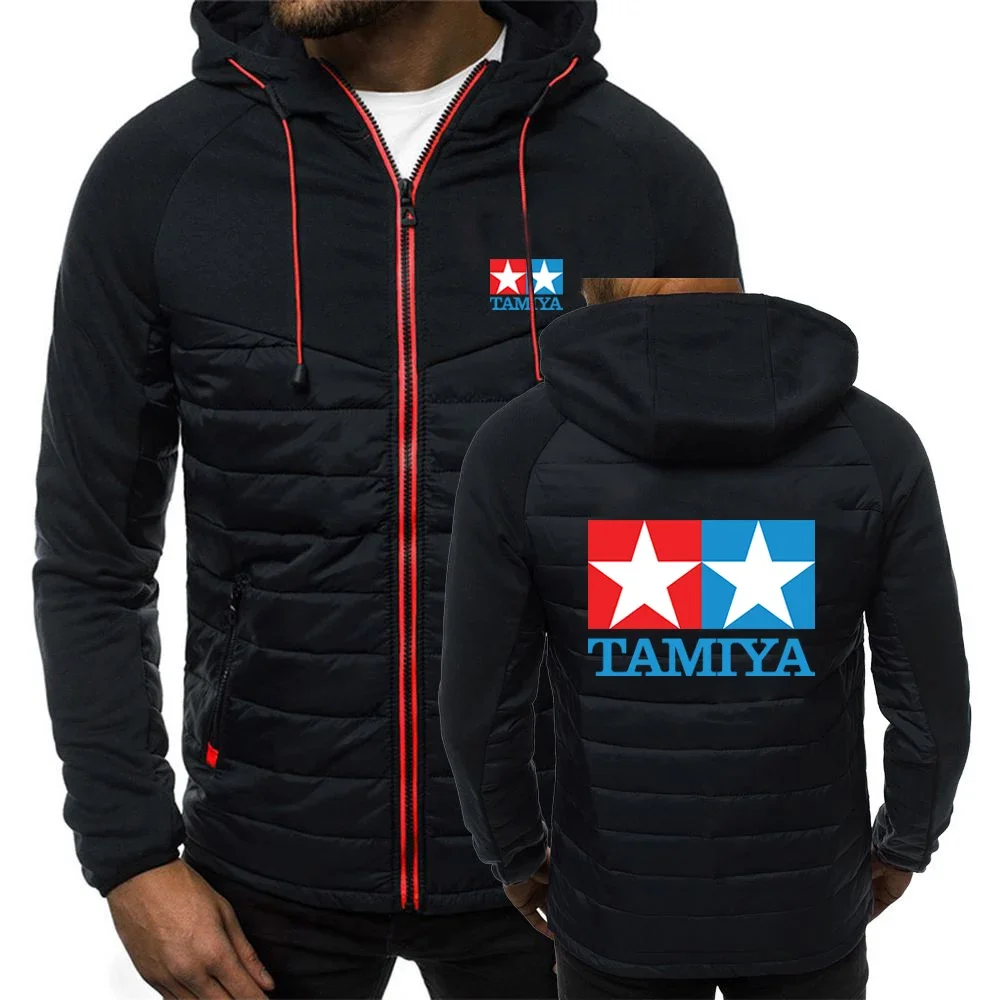 TAMIYA Legendary 90 Car Toy Classic Logo 2024 Men Popular Patchwork Seven-color Cotton-padded Jacket Hooded Coats Printing Tops