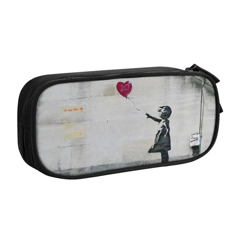 Banksy Balloon Girl Pencil Case for Girls Boys Big Capacity Street Pop Art Pen Bag Box School Supplies