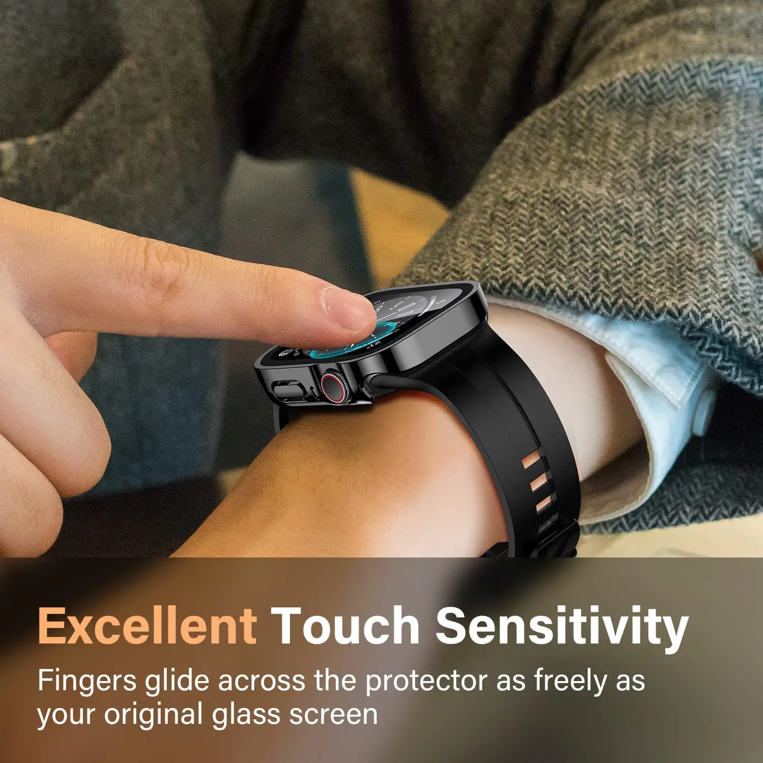 Custodia per Apple Watch 45mm 44mm 49mm 41mm 40mm bordo dritto Custodia protettiva per schermo impermeabile iWatch Ultra 10 9 8 7 6 5 se