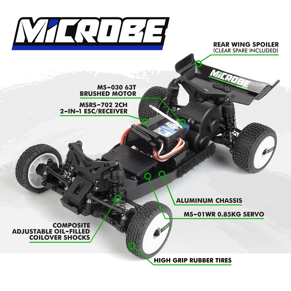 Hpi maverick microbe 2wd escovado rc off-road buggy 1/24 modelo de carro de controle remoto elétrico rtr adultos crianças brinquedos