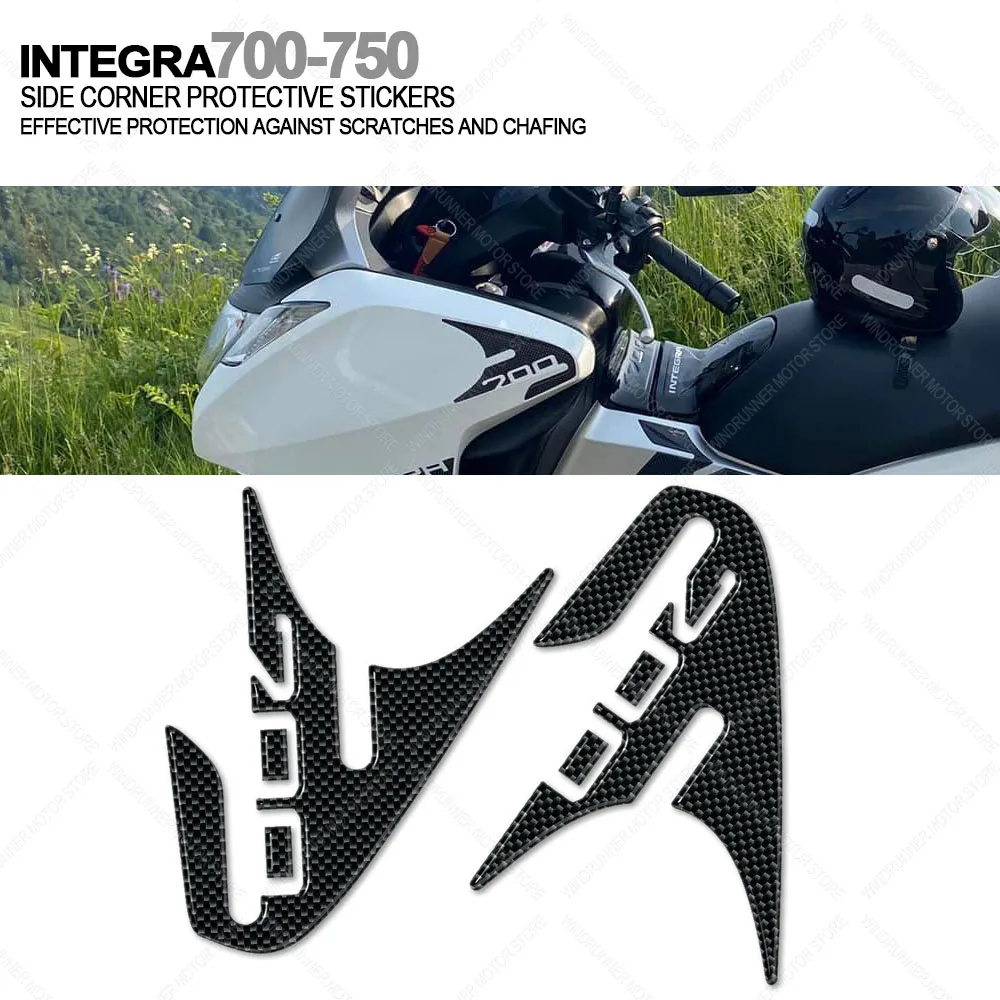 Pegatina impermeable para esquina lateral de motocicleta, pegatina protectora de resina 3D para HONDA INTEGRA 700-750