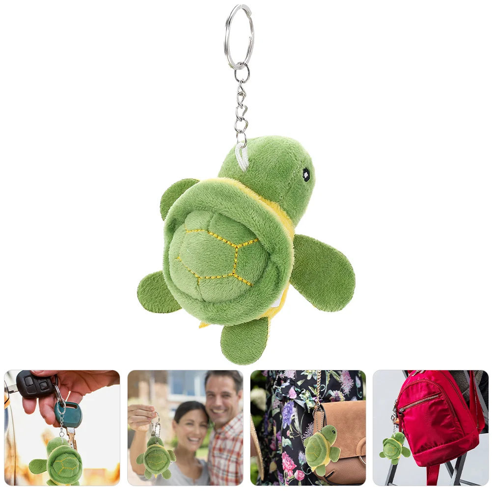 

4 Pcs Turtle Keychain Fluffy Stuffed Pendant Plush Purse Hanging Ornaments Dolls Charms Mini Girl