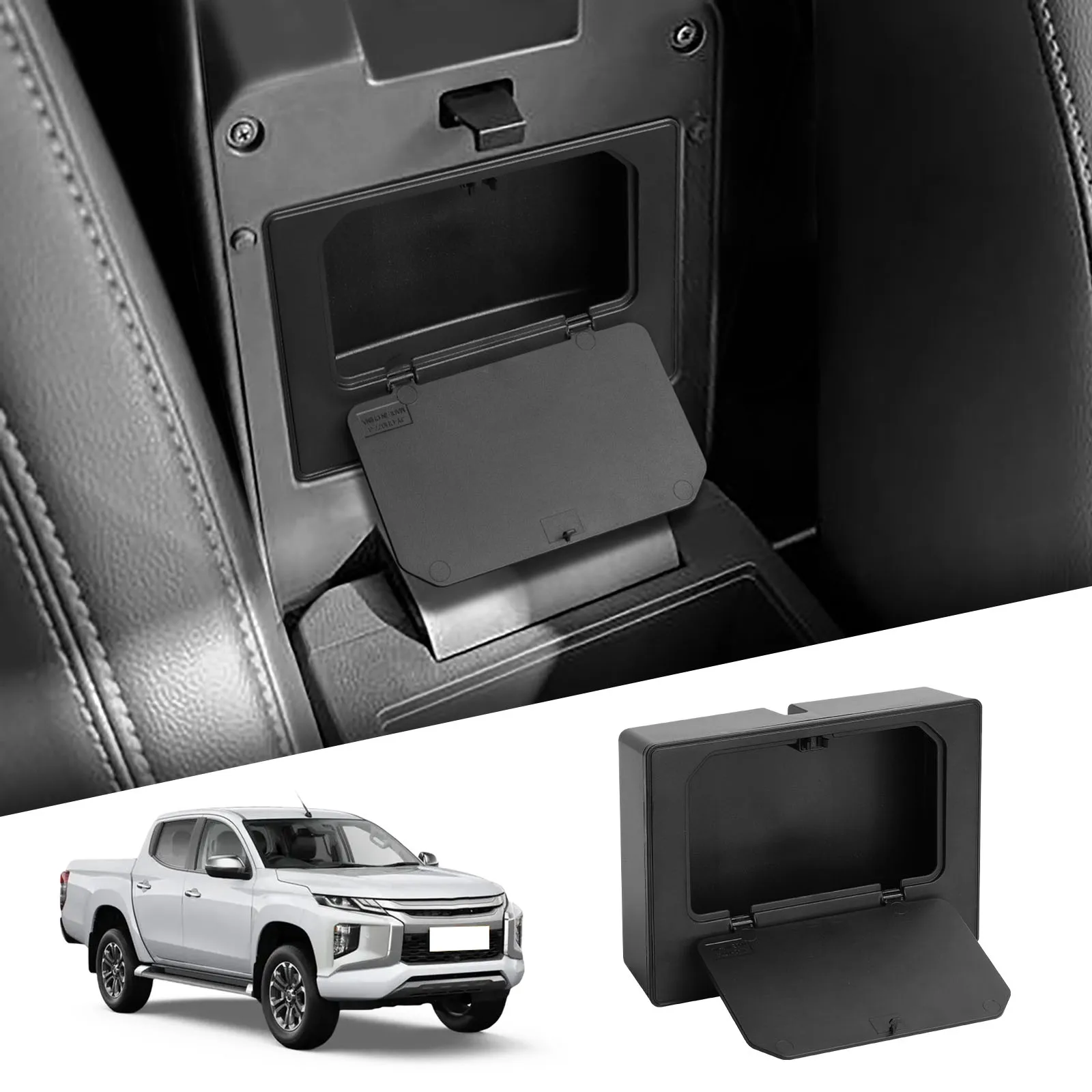 SMABEE für Mitsubishi L200/Triton Double Cab MK6 2024-2026 Mittelarmlehne mit verstecktem Staufach, Organizer, Zubehör, Ordnungshilfe – Detail 1