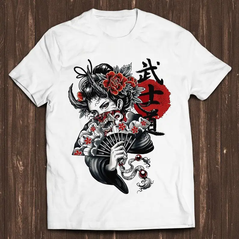 

Japanese Geisha Girl Manga Retro Gamer Cult Meme Movie Music Cool Gift Tee T Shirt C1028