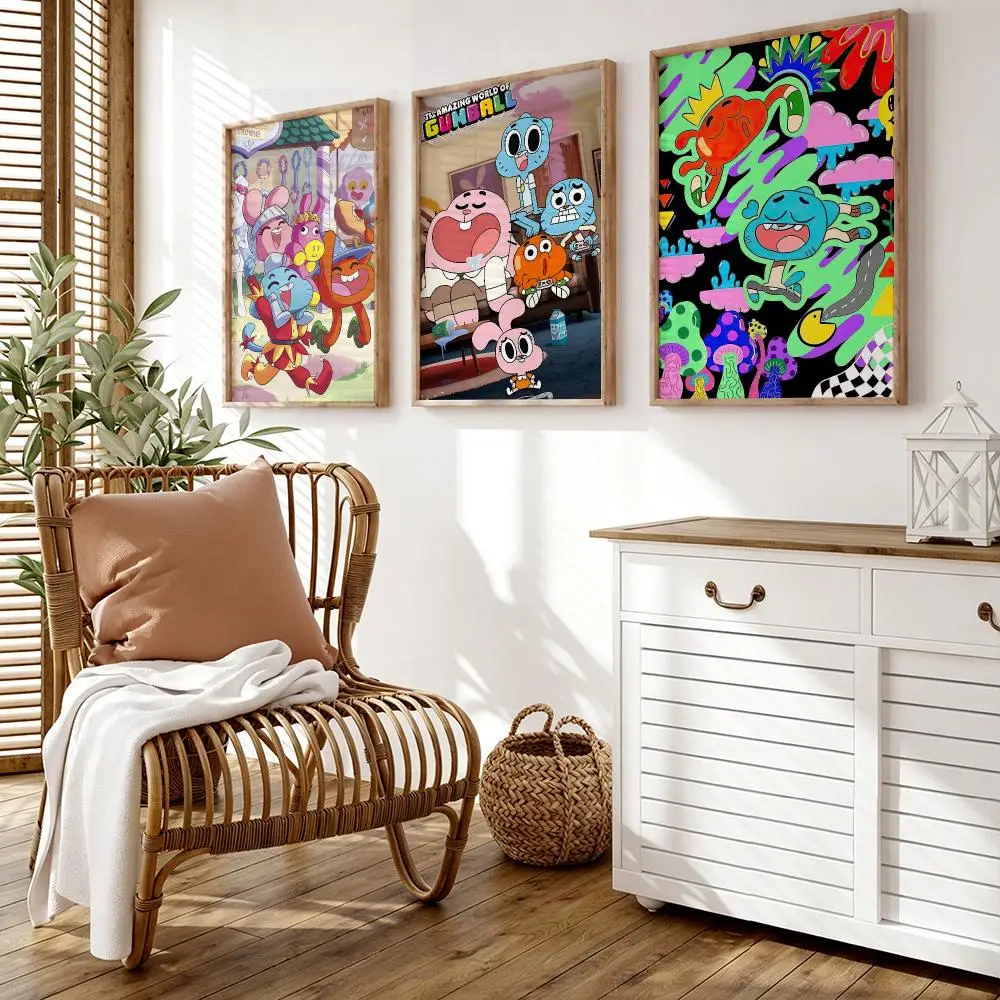 The Amazing World of G-Gumball Poster Wall Stickers HD Painting Self Adhesive Art Decals for Bedroom Living Room Home Decor