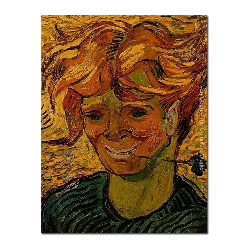 

Portrait Canvas Art Young Man with a Corflower Vincent Van Gogh Hand-painted Oil Paintings Reproduction Home Theatre Room Decor