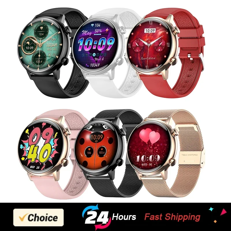 

HK39 Smart Watch Women Small With Whatsapp IP68 Waterproof AMOLED 360*360 HD Screen Blood Pressure Android Ladies NFC Smartwatch