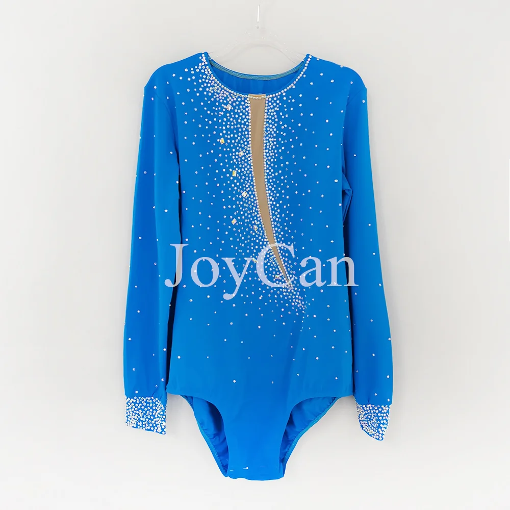 

JoyCan Rhthmic Gymnastics Leotards Girls Women Blue Spandex Elegant Dance Wear for Competitiion