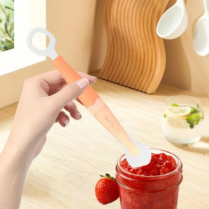 Fruit Scraping Mud Spoon Double Head Steel Silicone Kids Spoon Practical First Training Baby Scraper Multifunctional Steel &