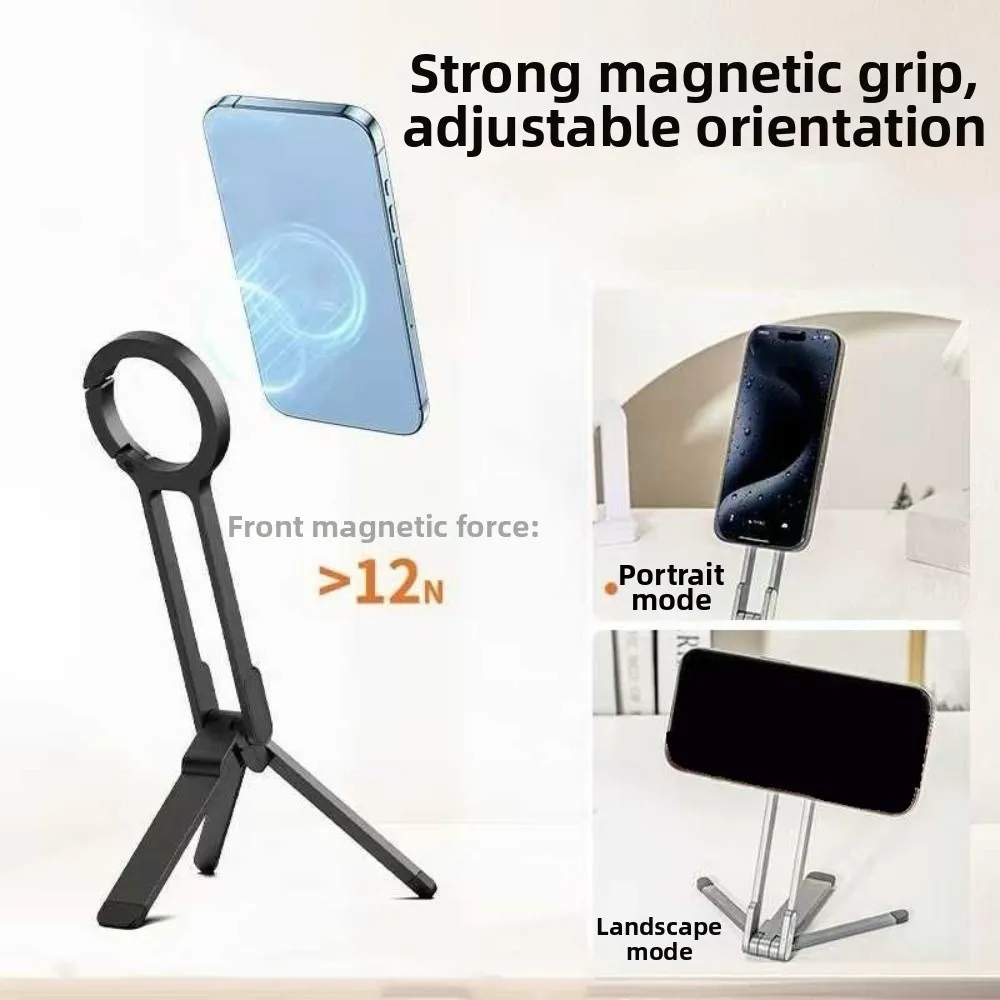 

Foldable Phone Tripod Carabiner Creative ABS Magnetic Phone Tripod Lightweight Adjustable Desktop Phone Stand Travel Photography