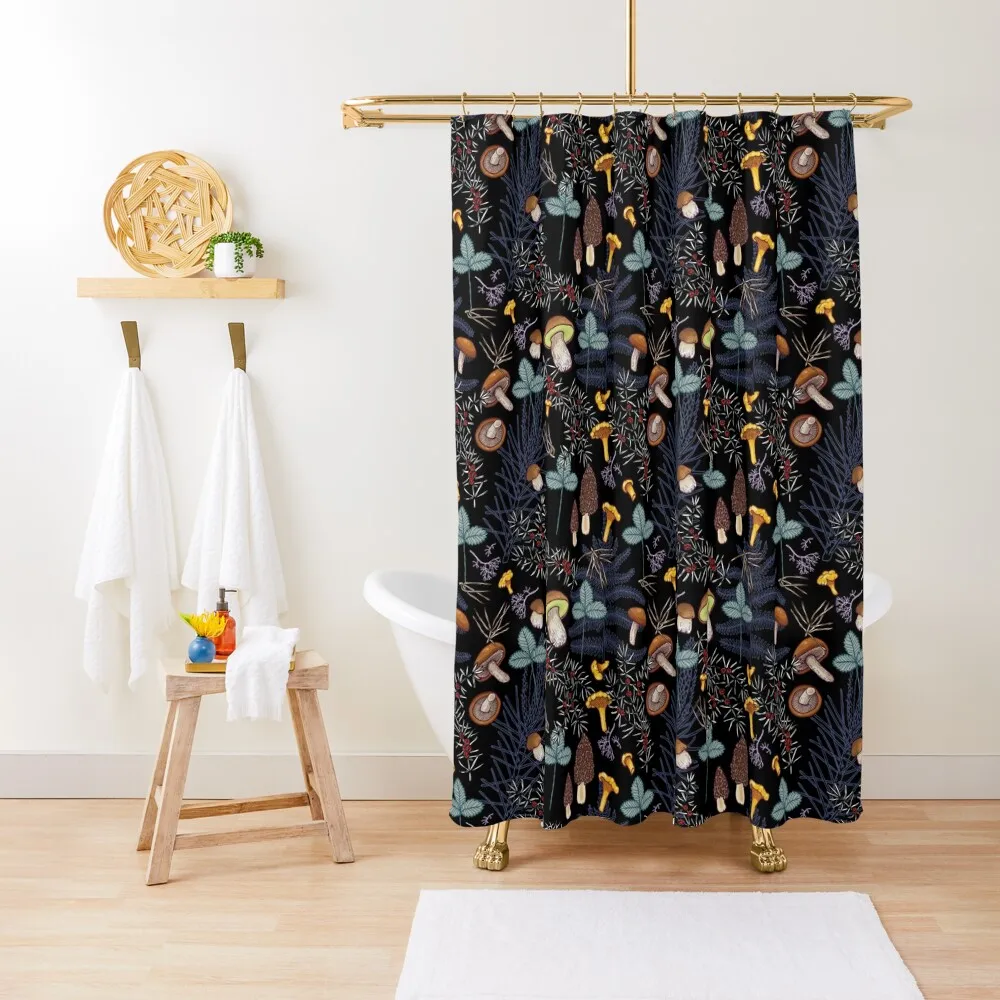

dark wild forest mushrooms Shower Curtain Waterproof Bath And Anti-Mold Bathroom Shower Funny Shower Curtain