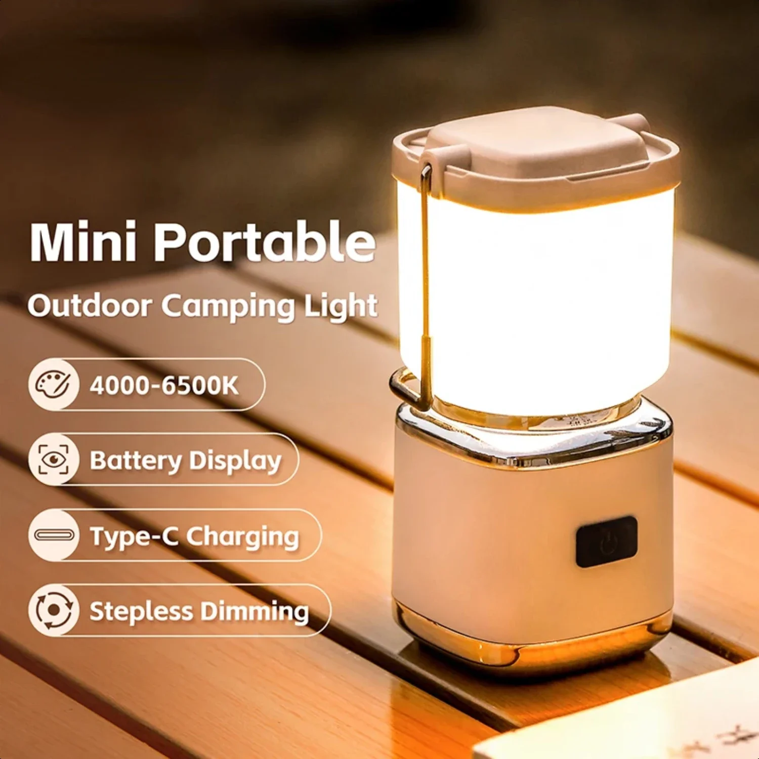 Portable Camping Light Outdoor LED USB Rechargeable Camping Lantern Emergency Bulb Lamp Hanging Tent Hiking Light