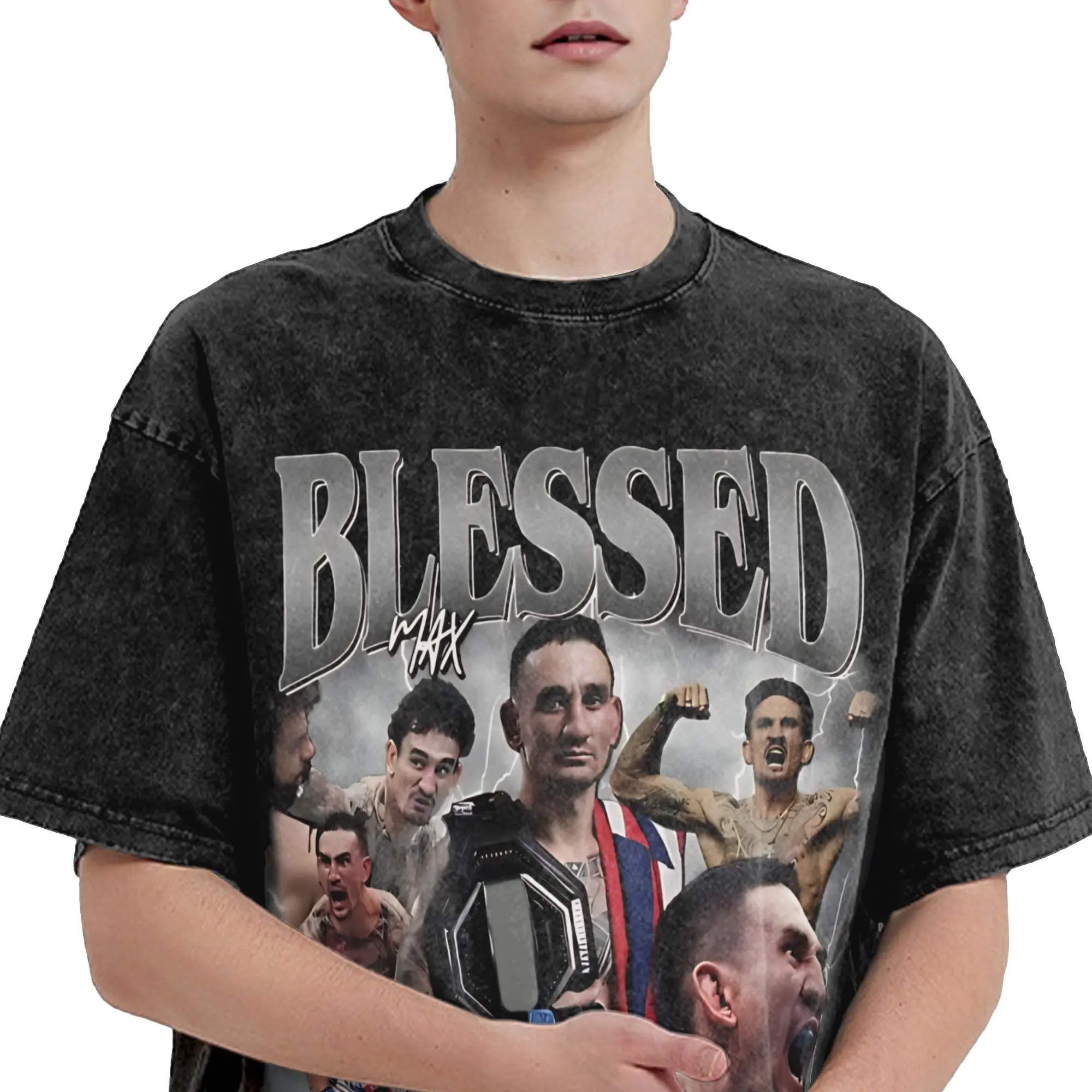 Maxs Blesseds Holloways Apparel Washed T Shirts Men Women Streetwear Hip Hop T-Shirts Graphic Printed  Tees Tops Short Sleeve