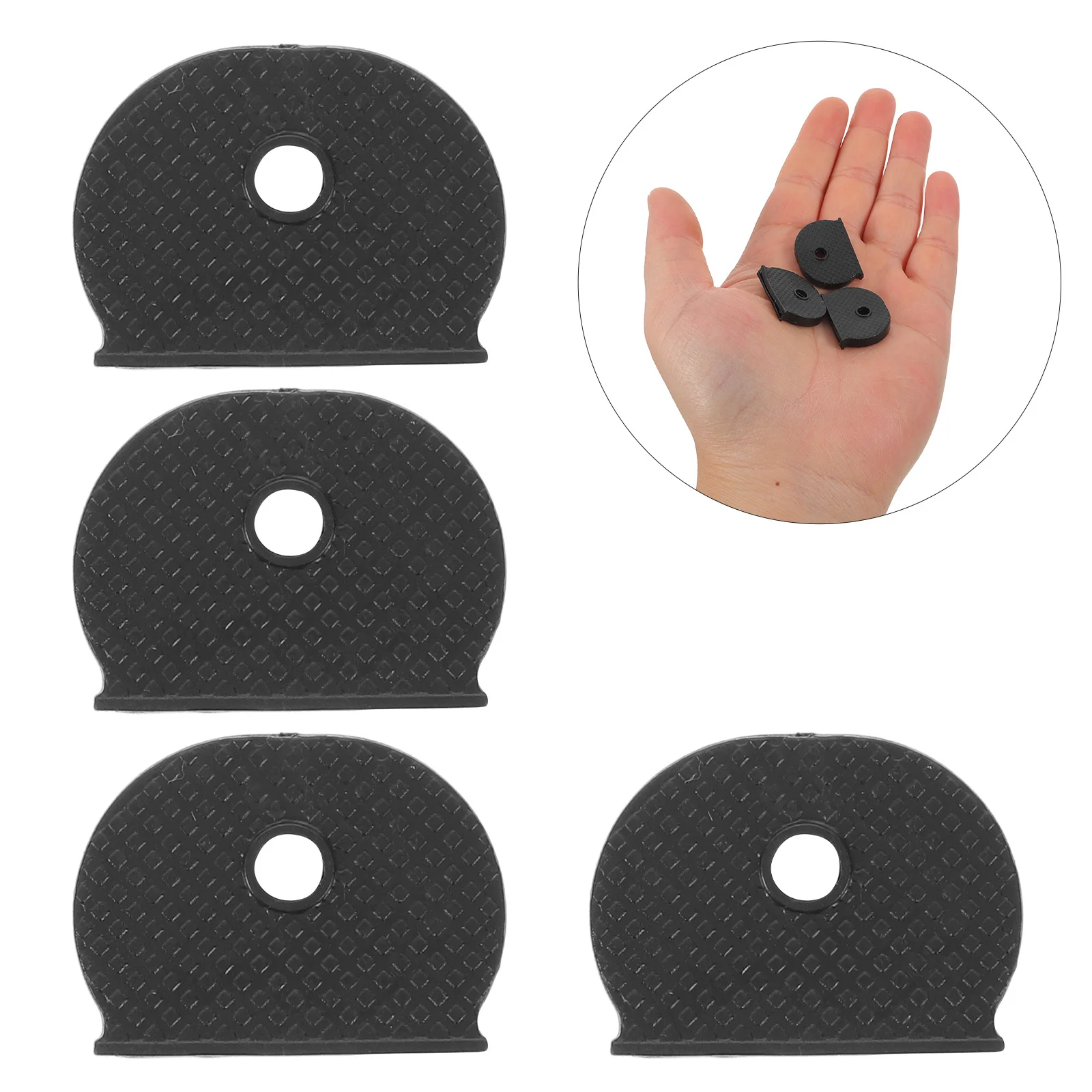 

60pcs Silicone Caps Covers Semicircle Car House Key Protectors Black Marker Tags For Office Apartment Waterproof Key Fob
