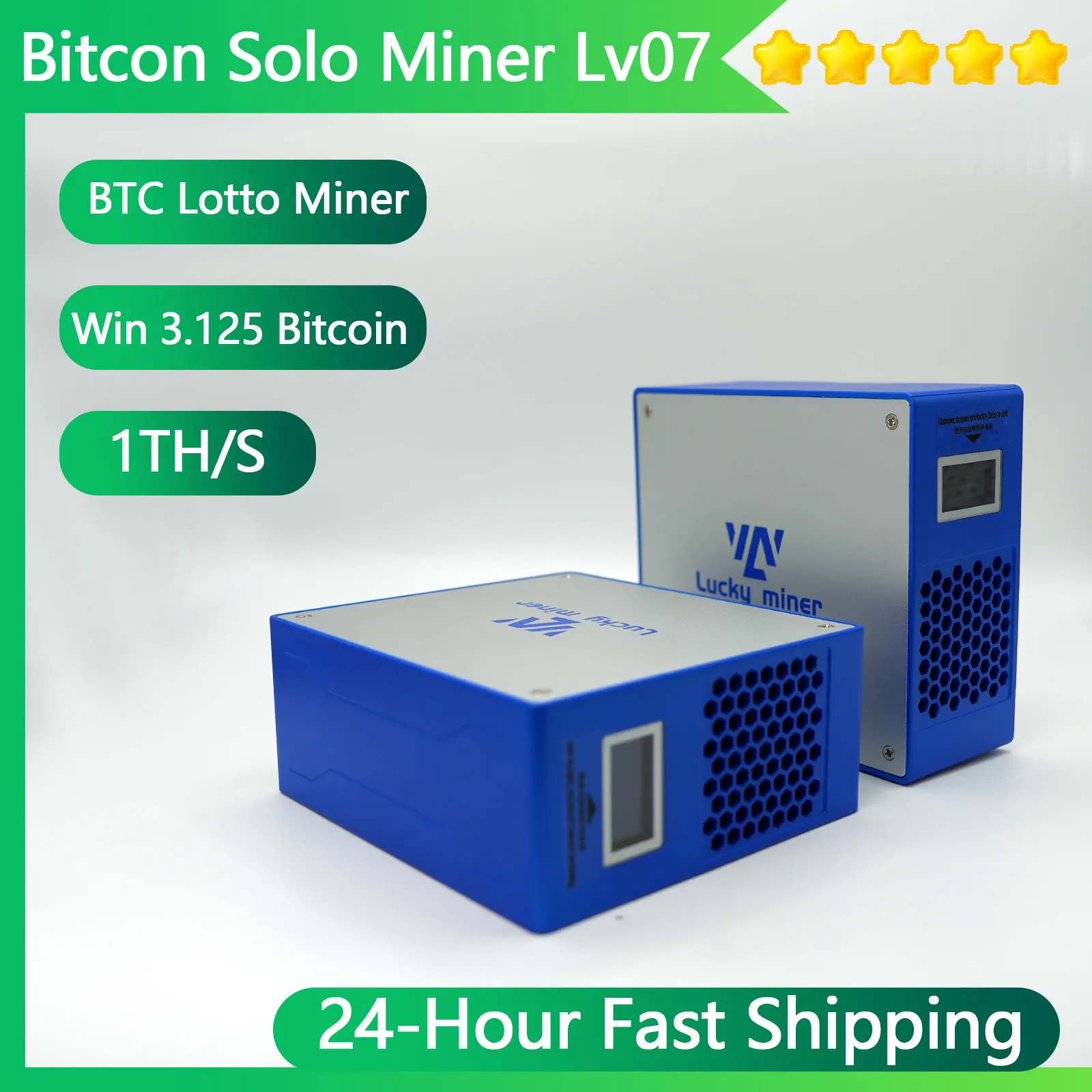 Btc miner LV07 SHA256 1TBH/S BM1366 25W BTC BCH BSV DGB WIFI Be Lucky Man หวย miner asic mining