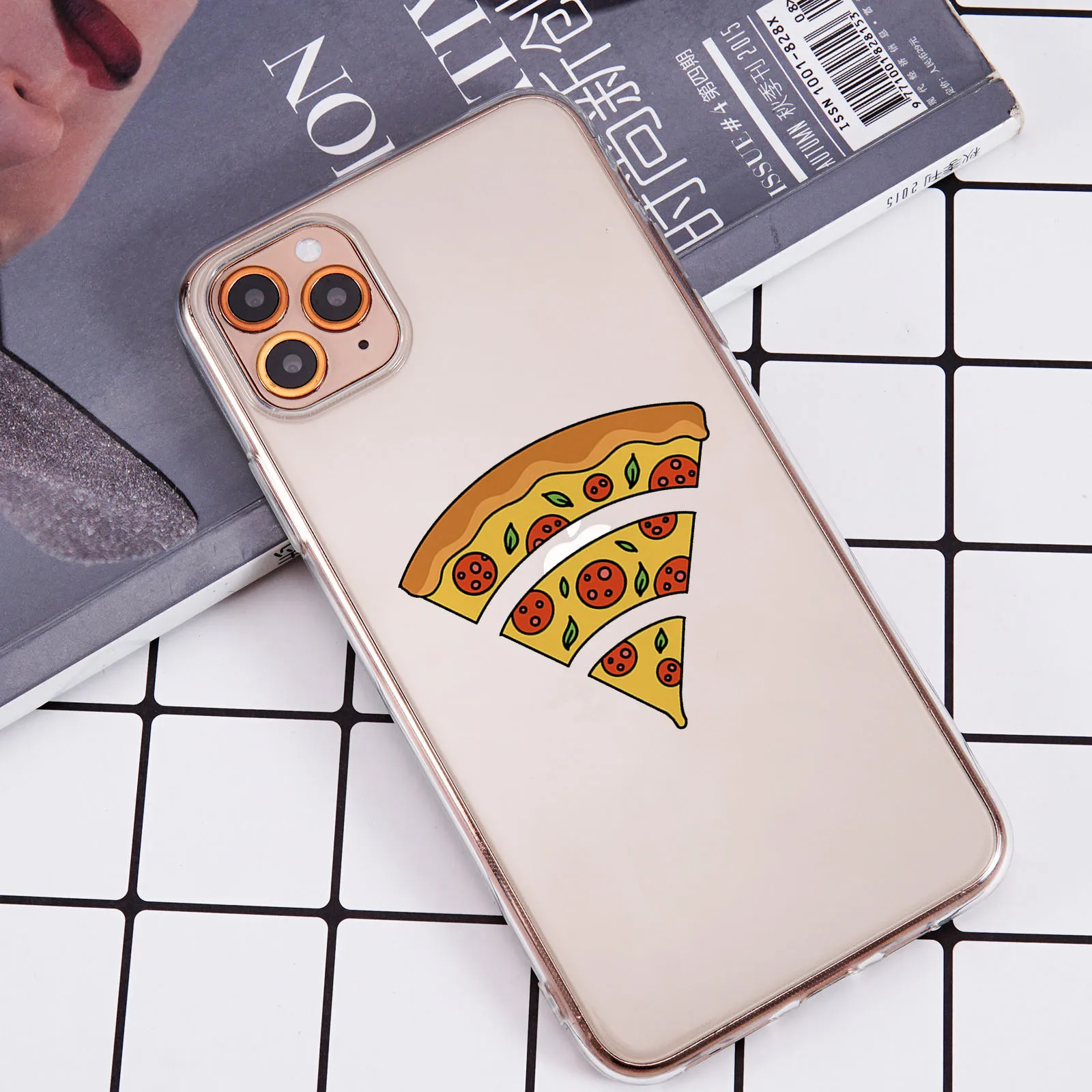 Funny Pizza Phone Cases for IPhone 13 12 Pro Max 7 8 Plus Clear Coque for IPhone 11 Pro X XS MAX XR 6Plus Transparent Cover