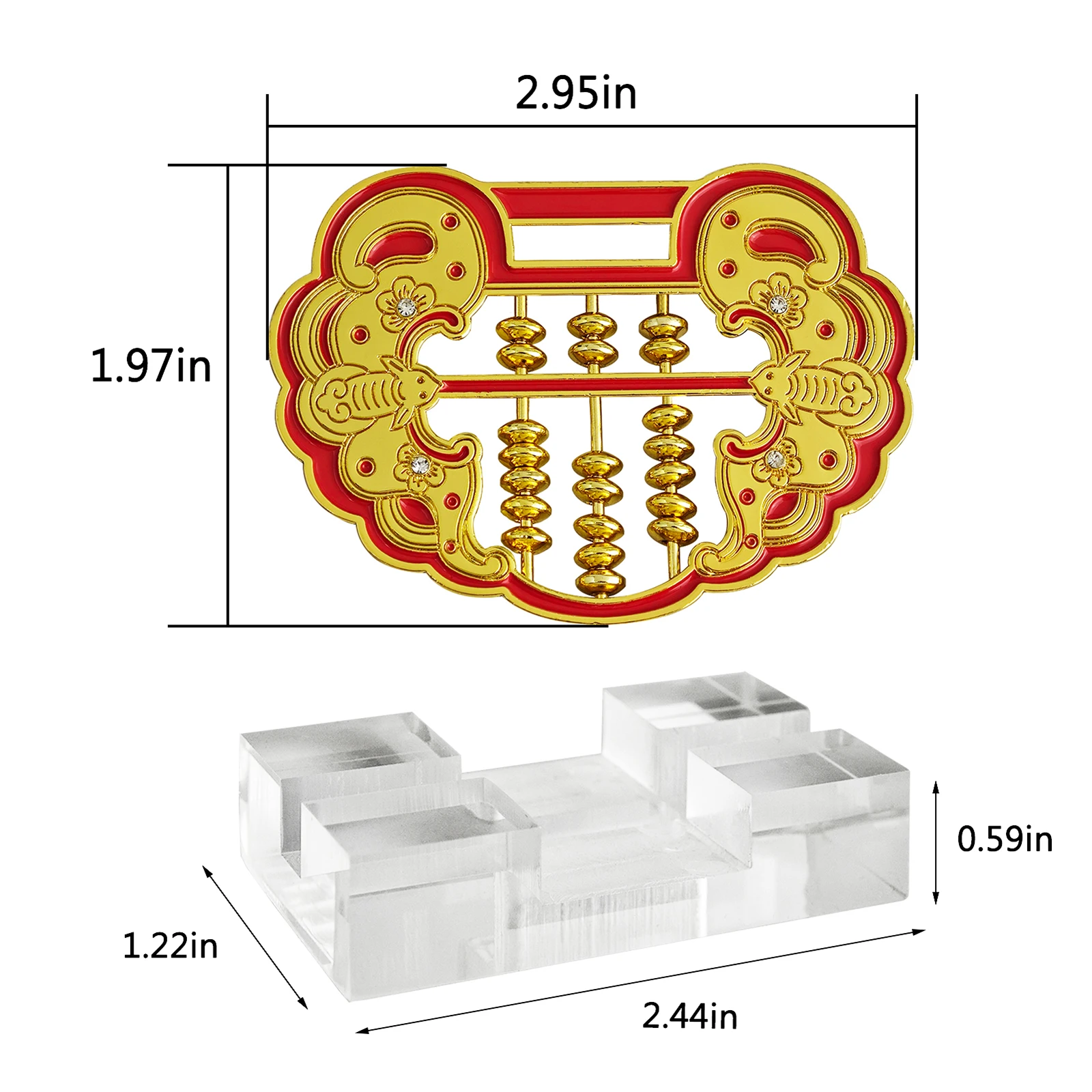 2025 Lock Shaped Wealth Abacus Golden abacus lock Ornament w5646