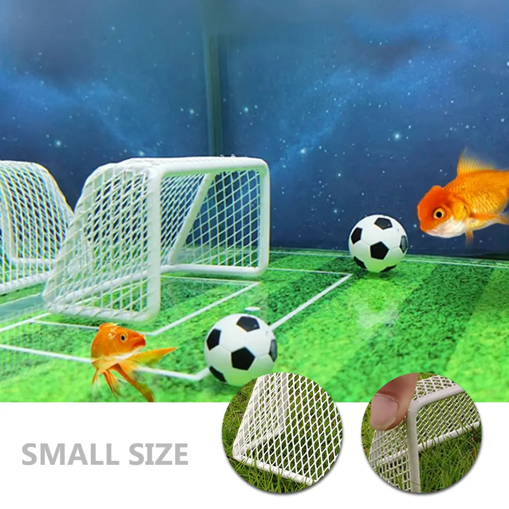 

Football Goal Decoration Delicate Aquarium Soccer Fish Toy Ornamental Tank Mini Decorative Small Goals
