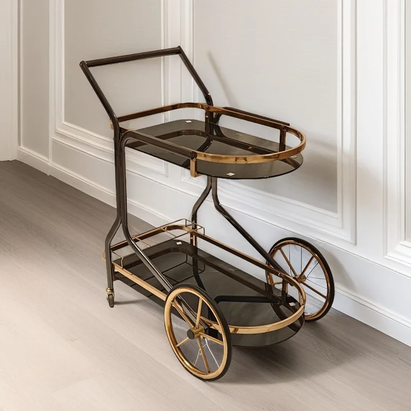 

Hotel dining cake cart light luxury cart movable snack push dining cart trolley