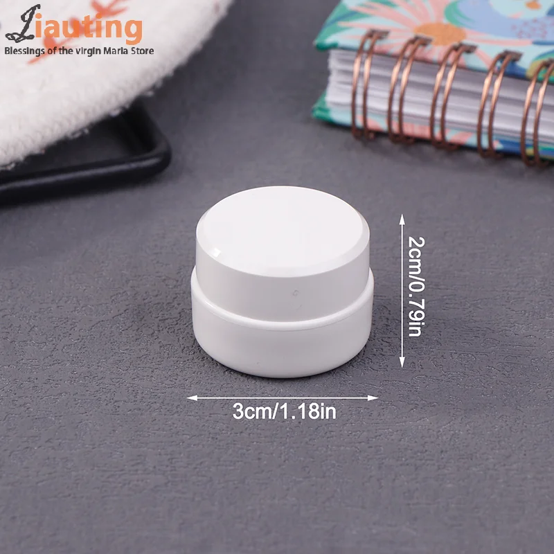 1/4PCS 3g พลาสติกเล็บเครื่องสําอางค์คอนเทนเนอร์ Jar ขนาดเล็กตัวอย่างครีมหม้อเล็บเจลผงแต่งหน้าโลชั่นเครื่องมือ