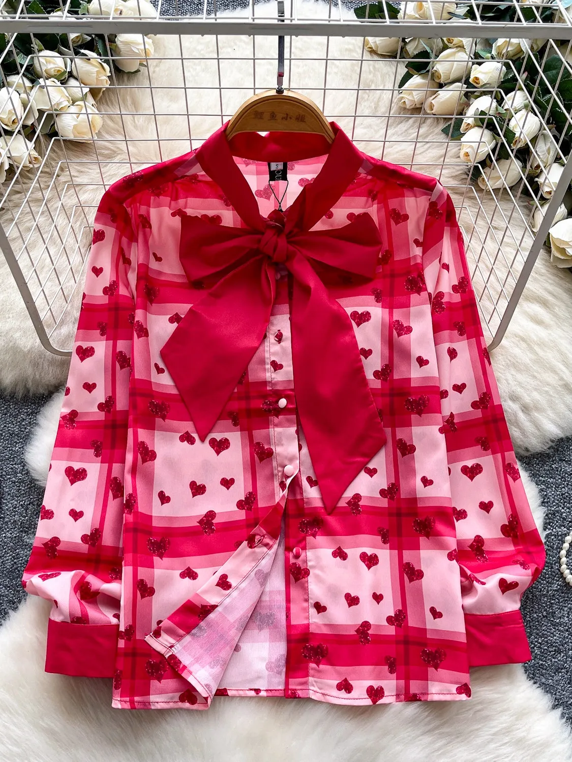 

Women Blue Striped Shirts Blouses Y2k Vintage 2000s Korean Style Elegant Long Sleeve V-Neck Shirt For Women Clothes Spring 2026