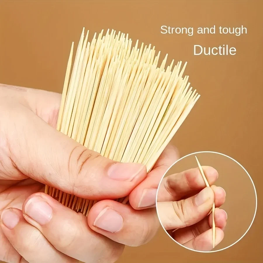 1000Pcs Disposable Double Head Dental Floss Tool Bamboo Dental Floss Hotel Household Fine Toothpick Portable Bamboo Toothpick