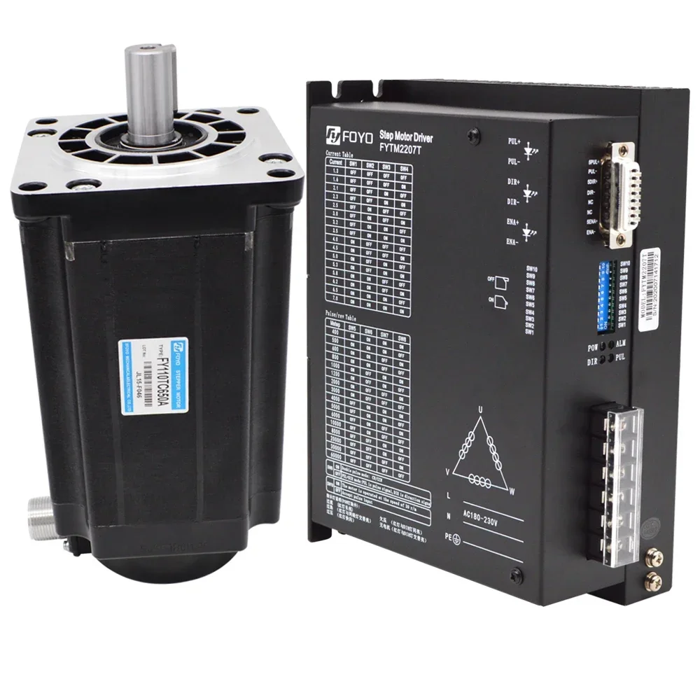 2026/3phase Nema 42 20Nm 219mm Length High Torque 1.2degree Stepper Motor with Matched Driver AC180~230V 7.0A FYTM2207T