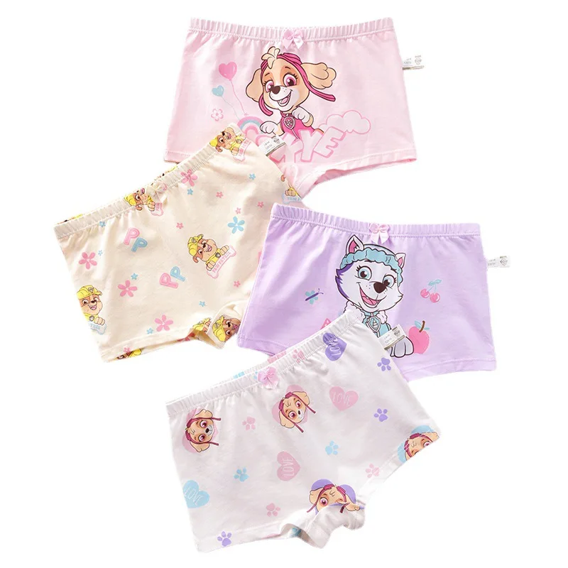 2024 New Arrival 4PCS/SET Origina Paw Patrol Girls Underwear kids Underpants Skye Everest Four Season Boxer Briefs boxer shorts