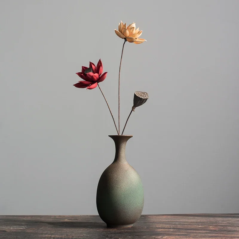 

Vase ceramic Japanese handmade zen arrangement retro home decoration suitable for living room tea entrance dried flower utensils