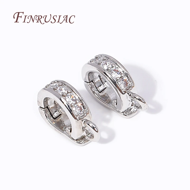 18K Gold Plated Brass With Zircon Hinged Pendant Enhancer Bail Clasps For Jewelry Making Supplies DIY Findings Accessories