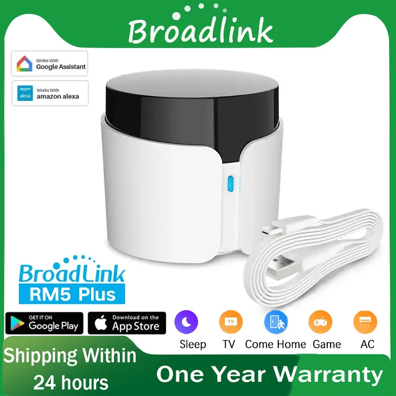 

Broadlink RM5 Plus WiFi IR Remote Control for Air Conditioner TV Universal Infrared Remote WiFi Smart Home Remote Voice Control