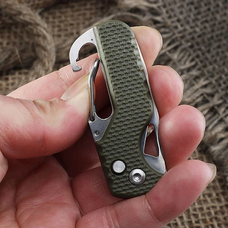 1PCS Outdoor EDC Portable Multifunctional Package Opener, Keychain, Serrated Hook, Mini Box Opener Self Defense Tool