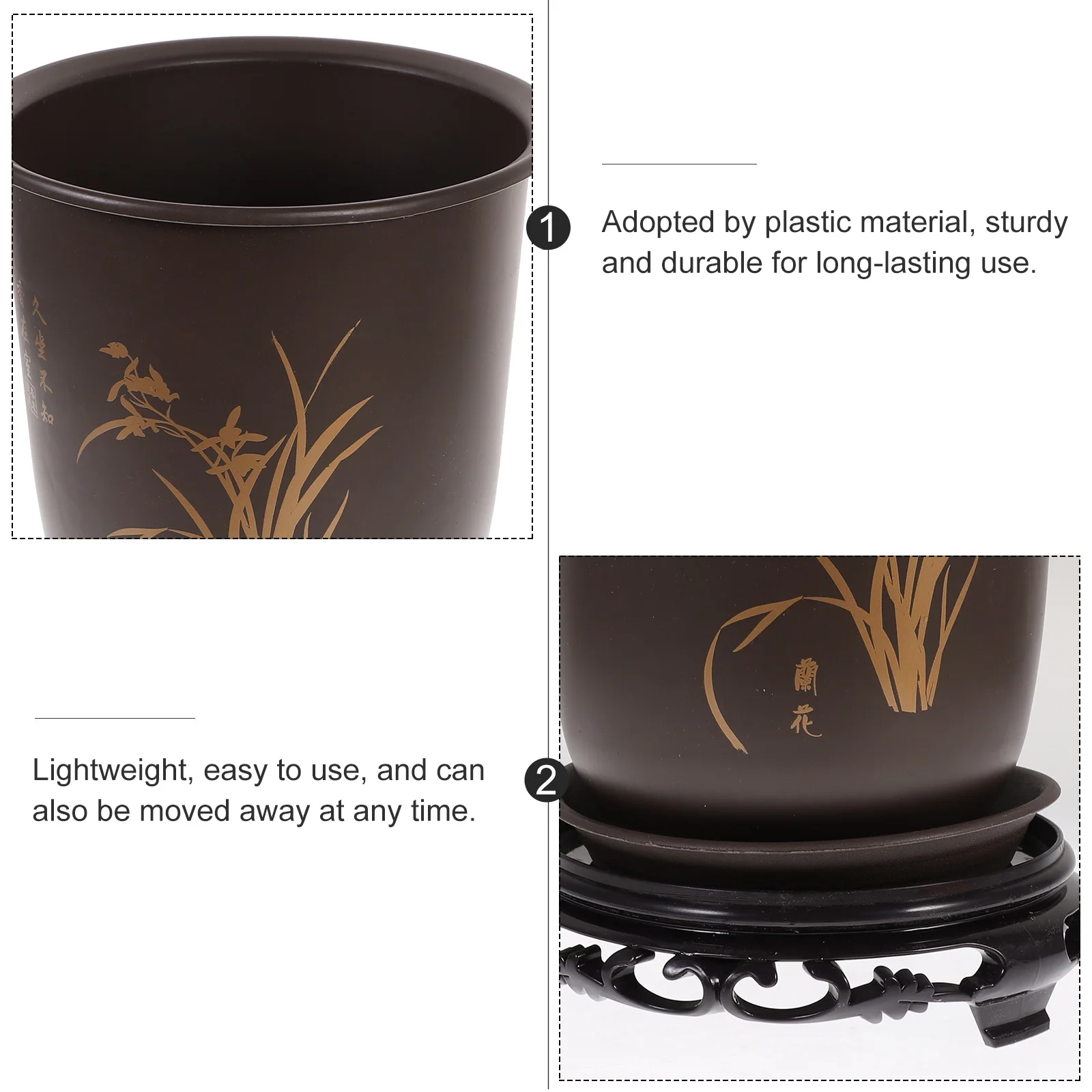 

1 set Orchid Flowerpot Lightweight Gardening Plant Orchid Planting Bonsai Pot With Tray Tray Decorative Planting Pot