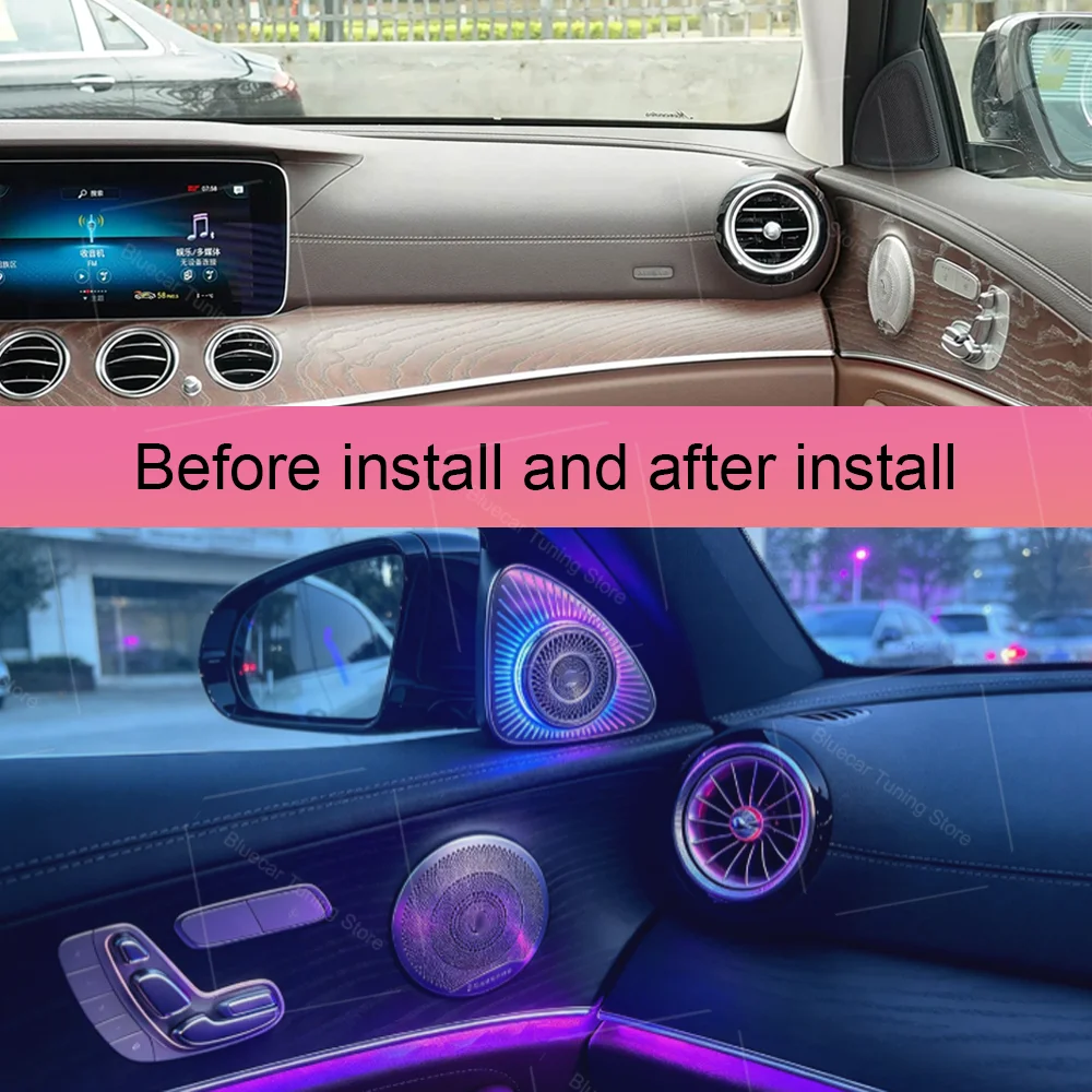 New 5D Rotating Tweeter For Benz E-Class W213 NEW 64 Colors Audio System Upgrade Luminous Speaker Horn Refit OEM Screen Control