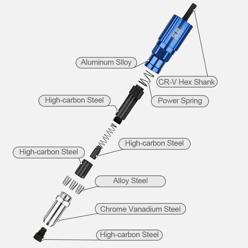 Elektrische Niet Pistole mit 2.4/3.2/4mm Riveter Mutter Pistole Riveter Adapter Cordless Nieten Werkzeug Einsatz Mutter pull Niet Werkzeug für Bohrer