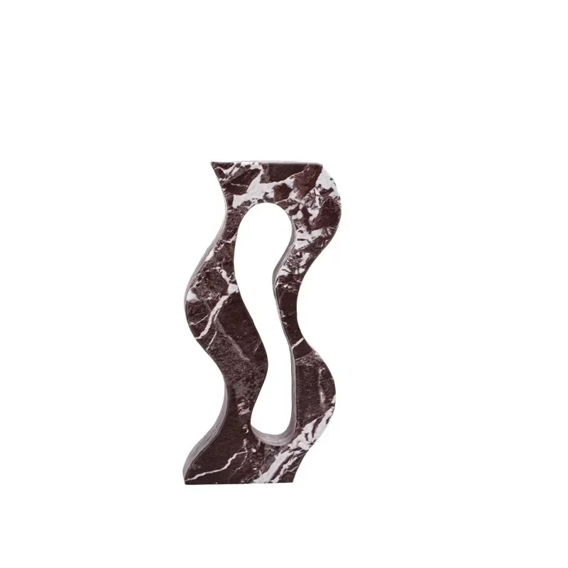 

Dark red resin, imitation marble pattern, leather metal edging flower device, fruit plate.