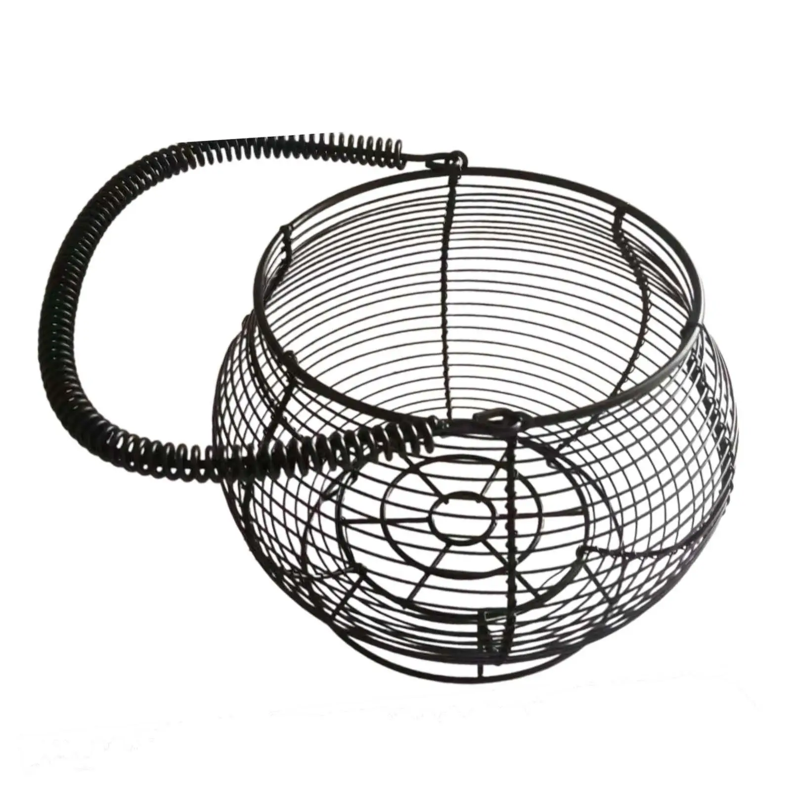 Wire Egg Basket Round Container Rustic Organizer Portable Chicken Egg Basket Farmhouse for Food Snack Fruits Bread Vegetables