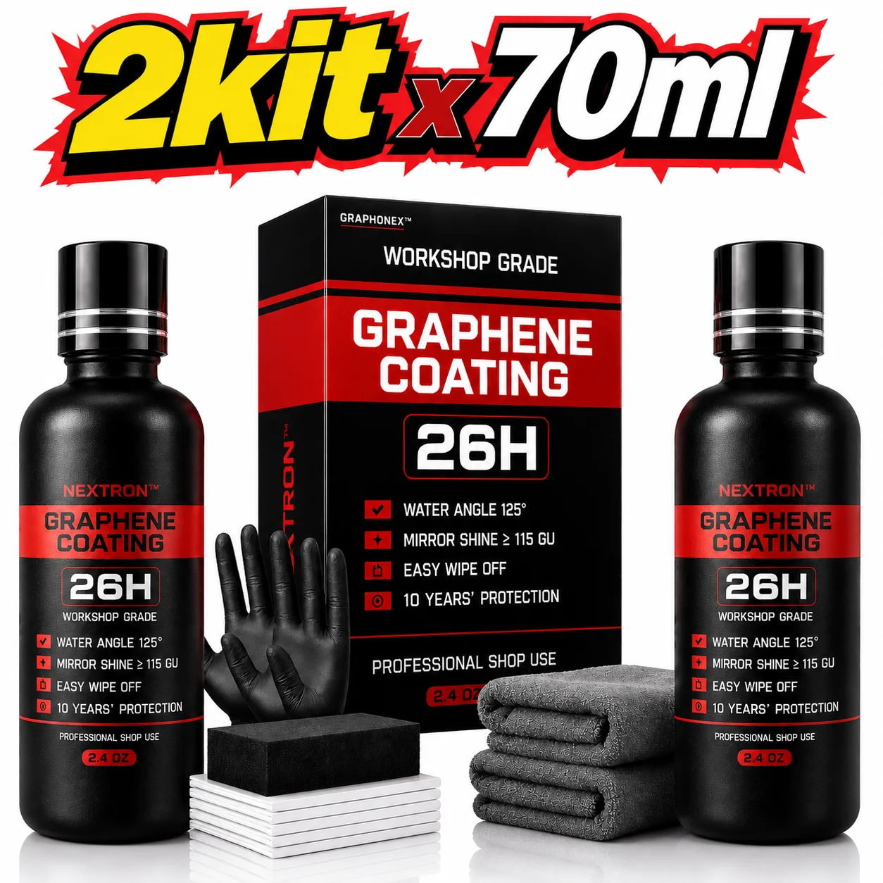 Graphene Ceramic Coating with Self Healing & UV Resistance for Professional Car Detailing, Long-Lasting Paint Protection